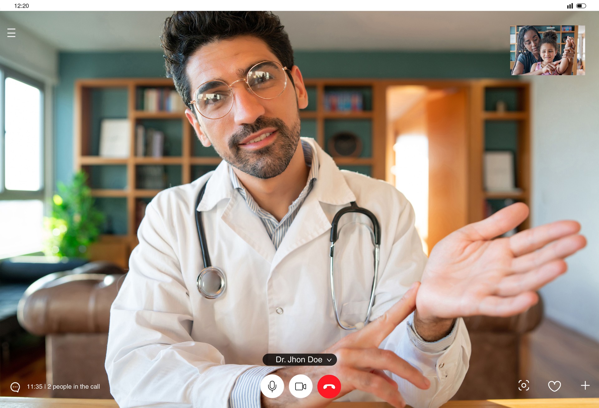 Doctor on a video call with a patient.